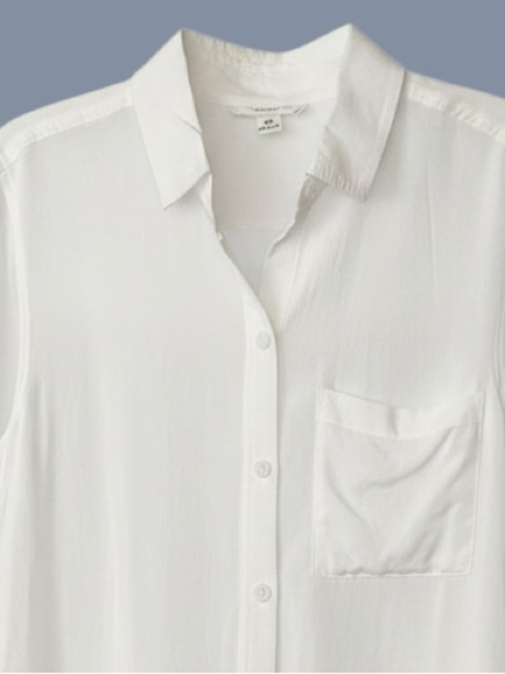 beachlunchlounge Size S White Button Down Arya Pocket Long Sleeve Shirt - Picture 3 of 9